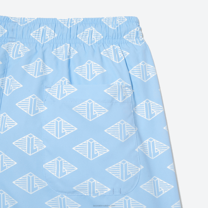 plavo bijelo fv2 6H4B529 muškarci Lacoste kupaće hlače s dvobojnim ispisom monograma