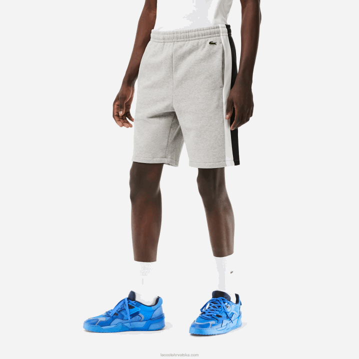 siva chine crna bijela sj1 6H4B455 muškarci Lacoste kratke hlače od brušenog flisa u boji