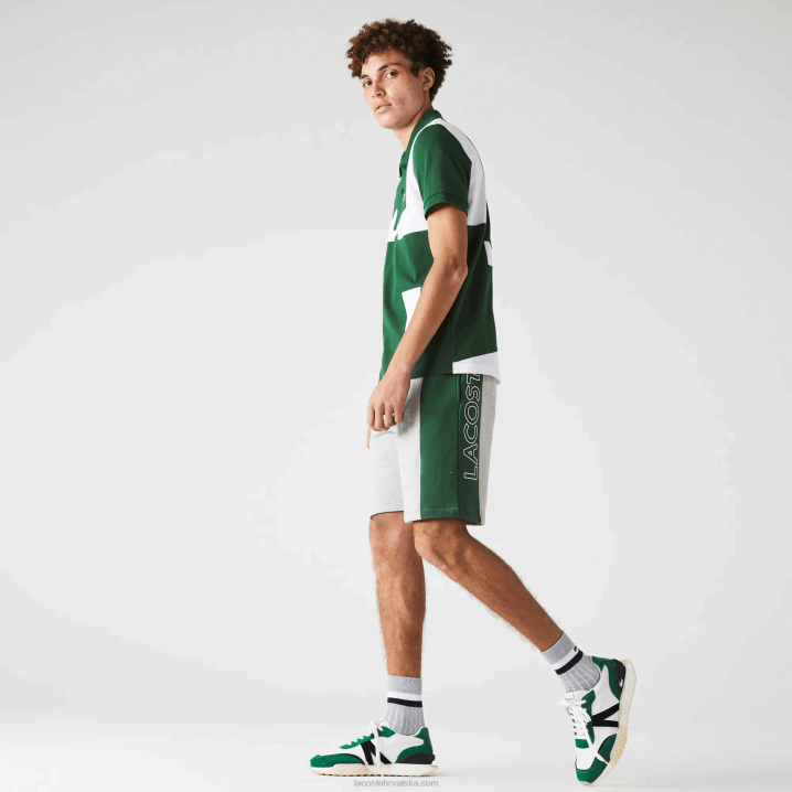 siva chine plava zelena hkb 6H4B1514 muškarci Lacoste brendirane kratke hlače od mješavine pamučnog flisa