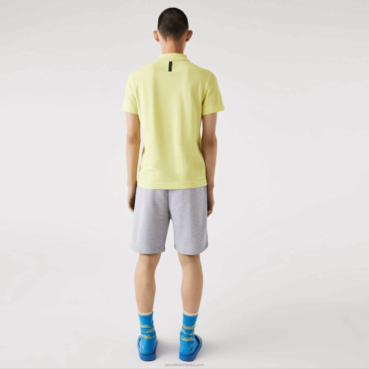 sivi chine cca 6H4B1418 muškarci Lacoste prevelike kratke hlače od flisa od organskog pamuka s printom krokodila