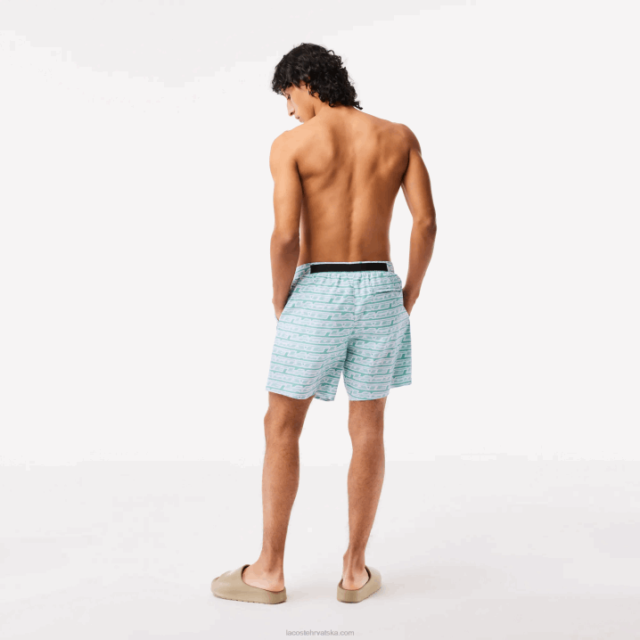 svijetlo zelena cr5 6H4B525 muškarci Lacoste kupaće hlače s dvobojnim printom