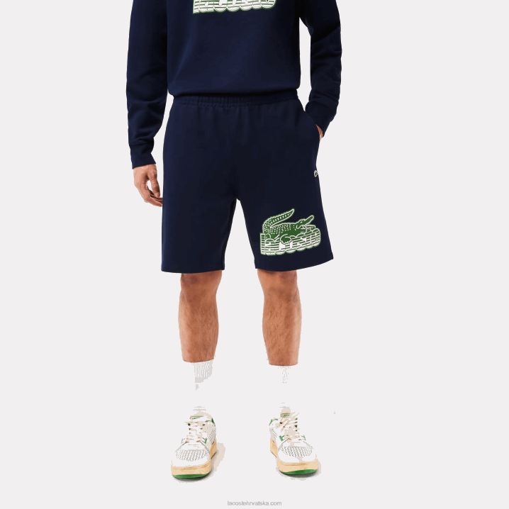 tamnoplava 166 6H4B430 muškarci Lacoste kratke hlače od nečešljanog pamučnog flisa