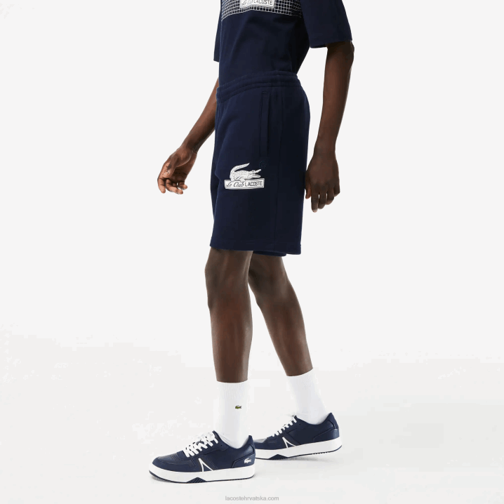 tamnoplava 166 6H4B487 muškarci Lacoste kratke hlače od nečešljanog flisa od organskog pamuka