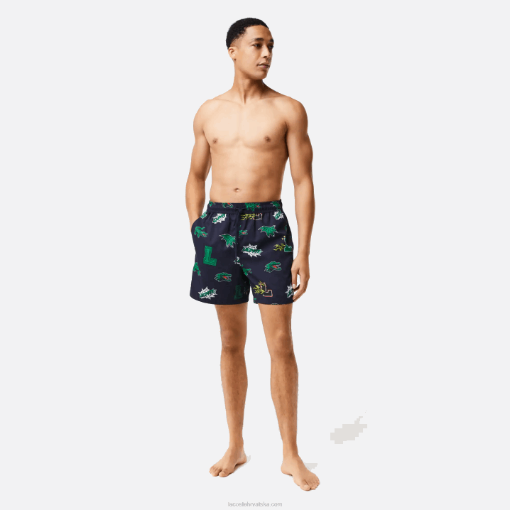 tamnoplava bijela qrn 6H4B1670 muškarci Lacoste mrežaste kupaće gaće