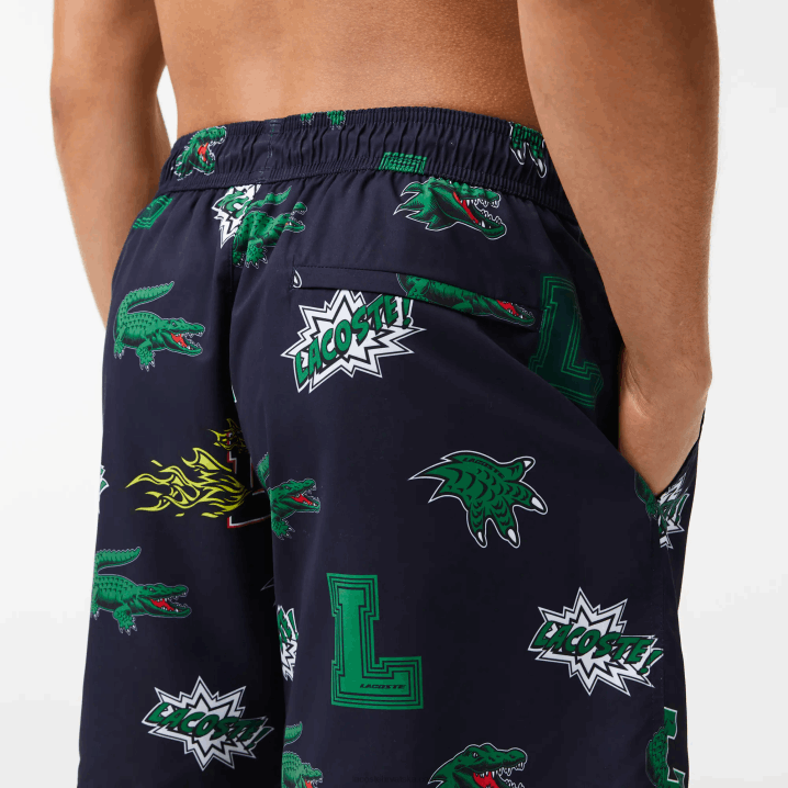 tamnoplava bijela qrn 6H4B1670 muškarci Lacoste mrežaste kupaće gaće