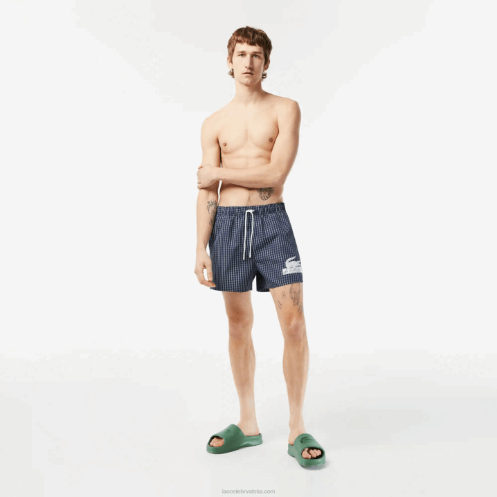 tamnoplava bijela xch 6H4B532 muškarci Lacoste kupaće gaće od recikliranog poliestera