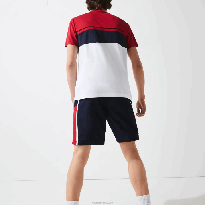 tamnoplava crvena bijela mwp 6H4B1367 muškarci Lacoste lagane kratke hlače sportske colorblock ploče