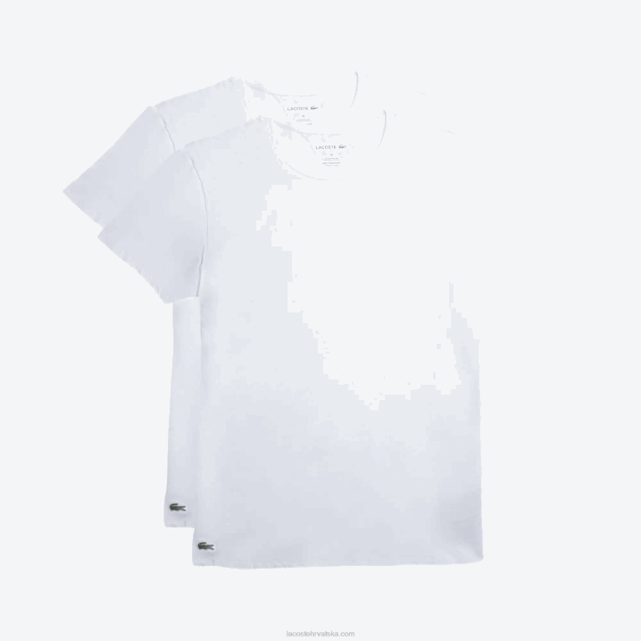bijela 001 6H4B1542 muškarci Lacoste pamučna salonska majica s okruglim izrezom 2 kom
