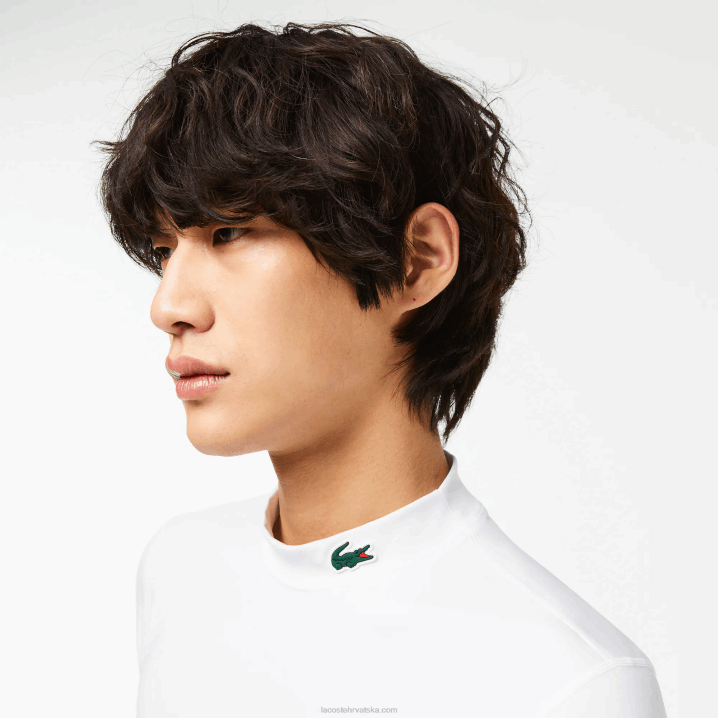 bijela 001 6H4B245 muškarci Lacoste sportska uska majica dugih rukava