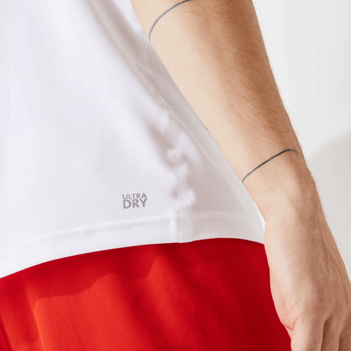 bijela 001 6H4B671 muškarci Lacoste sportska prozračna pike majica