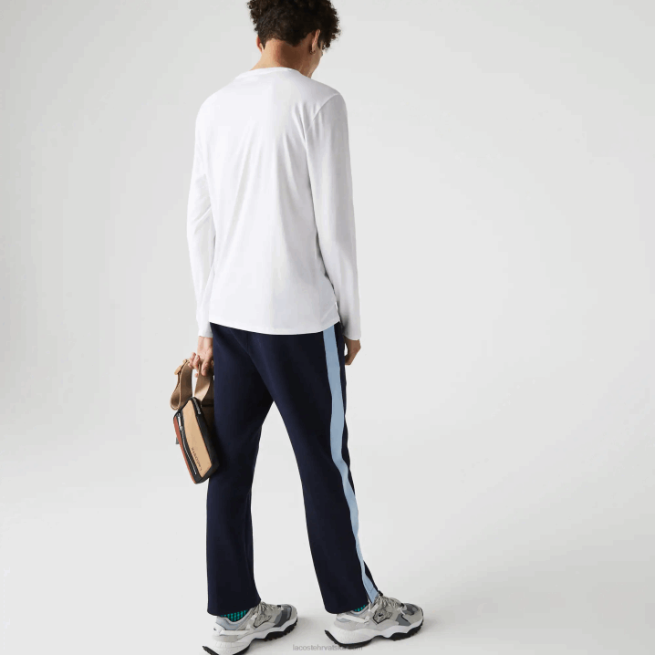 bijela 001 6H4B675 muškarci Lacoste lagana majica kratkih rukava od pamučnog žerseja s v-izrezom