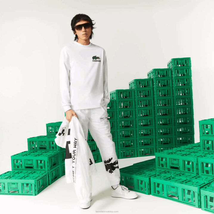 bijela 001 6H4B939 muškarcilacoste x minecraft majica od organskog pamuka