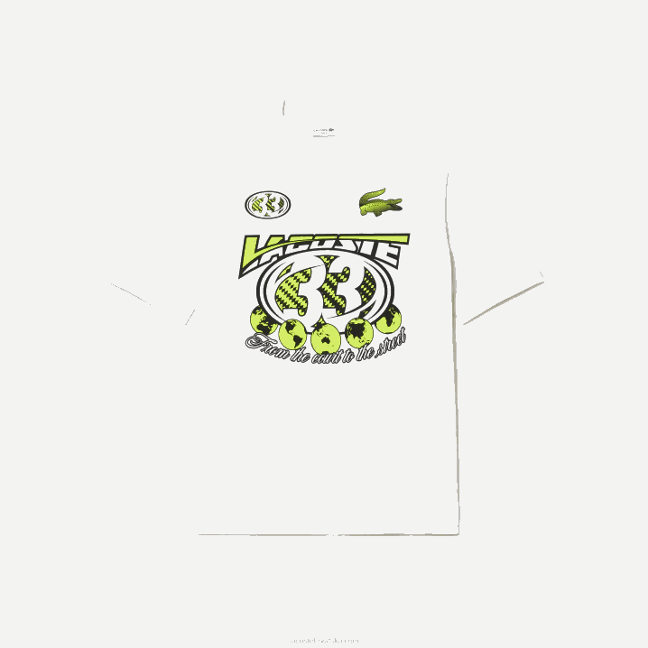 bijela 70v 6H4B144 muškarci Lacoste široka majica s printom od pamučnog jerseya