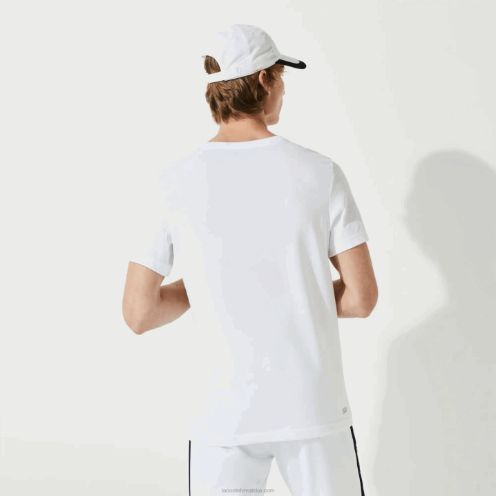 bijela tamnoplava 522 6H4B89 muškarci Lacoste sportska majica kratkih rukava s 3d printom u obliku krokodila