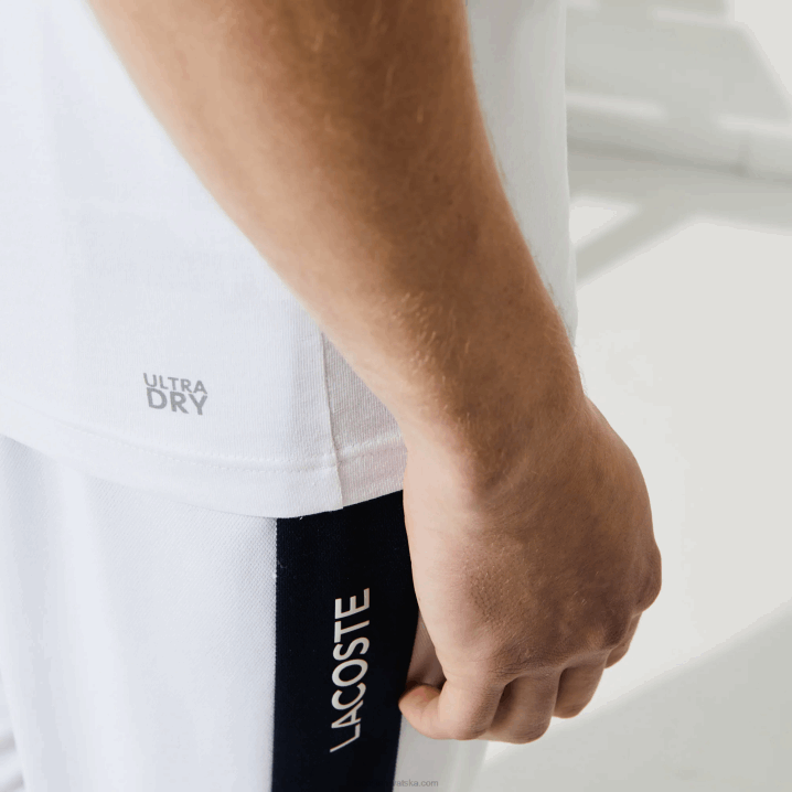 bijela tamnoplava 522 6H4B89 muškarci Lacoste sportska majica kratkih rukava s 3d printom u obliku krokodila