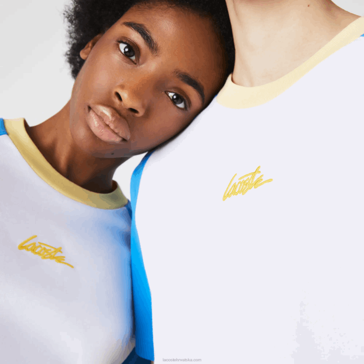 bijelo plavo žuto d1q 6H4B941 muškarci Lacoste živa pamučna majica