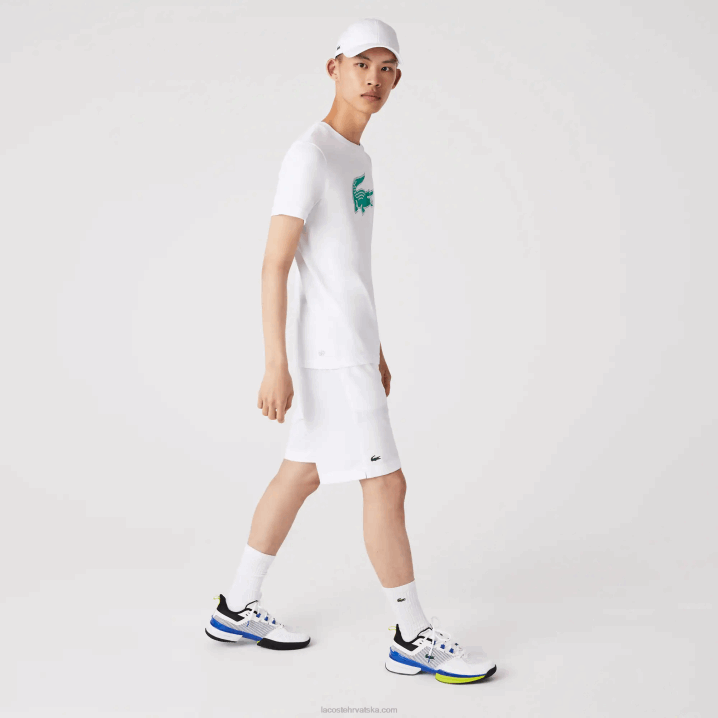 bijelo zelena w1j 6H4B745 muškarci Lacoste sportska majica kratkih rukava s 3d printom u obliku krokodila