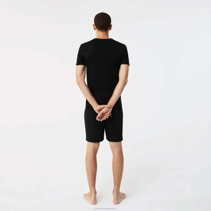 crna 031 6H4B1351 muškarci Lacoste pamučna majica s okruglim izrezom 3 kom