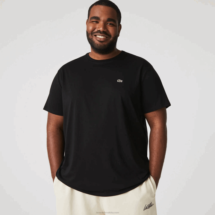 crna 031 6H4B37 muškarci Lacoste majica kratkih rukava od pima pamučnog jerseya s okruglim izrezom
