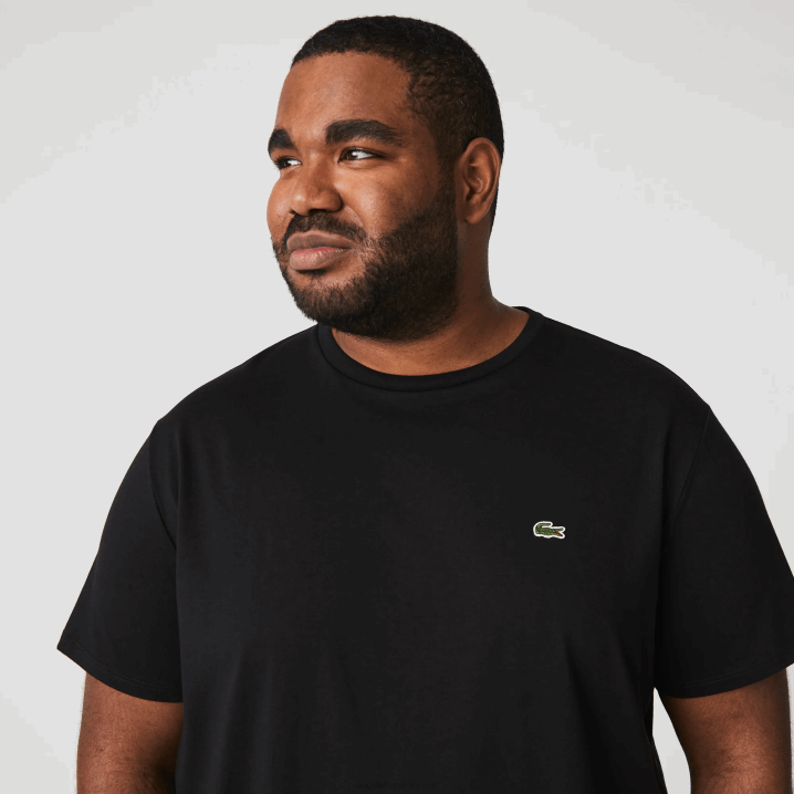 crna 031 6H4B37 muškarci Lacoste majica kratkih rukava od pima pamučnog jerseya s okruglim izrezom