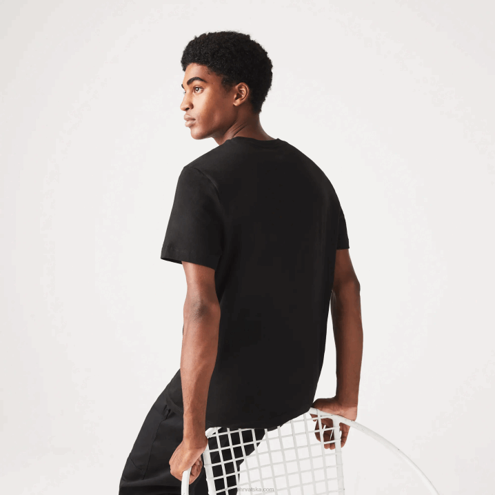 crna 031 6H4B569 muškarci Lacoste majica s uzorkom krokodila standardnog kroja xl