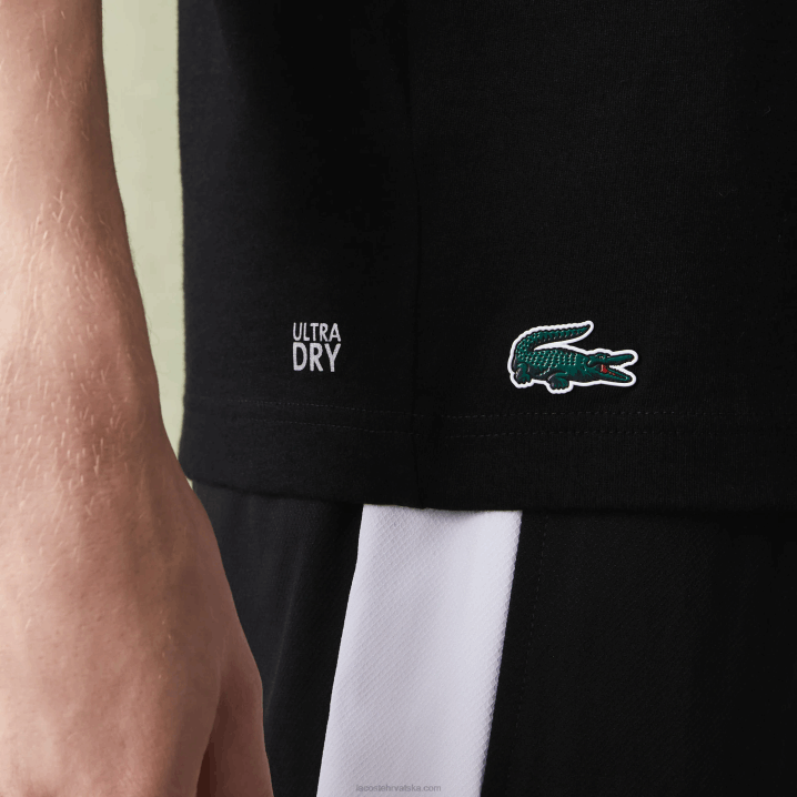 crna 031 6H4B682 muškarci Lacoste sportska teniska majica s printom krokodila