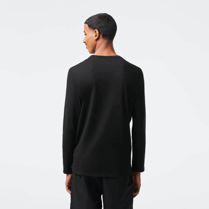 crna 031 6H4B690 muškarci Lacoste majica kratkih rukava od pima pamučnog jerseya s okruglim izrezom