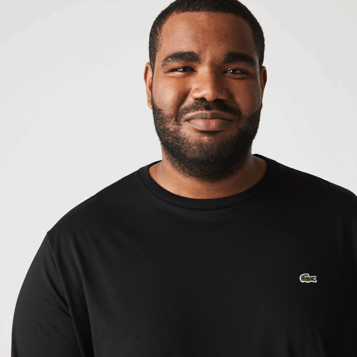 crna 031 6H4B690 muškarci Lacoste majica kratkih rukava od pima pamučnog jerseya s okruglim izrezom