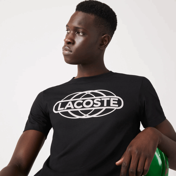 crna 031 6H4B694 muškarci Lacoste sportska majica s organskim dresom