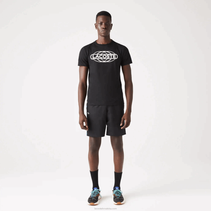 crna 031 6H4B694 muškarci Lacoste sportska majica s organskim dresom