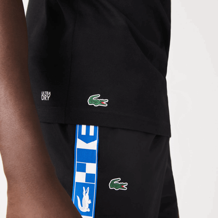 crna 031 6H4B694 muškarci Lacoste sportska majica s organskim dresom