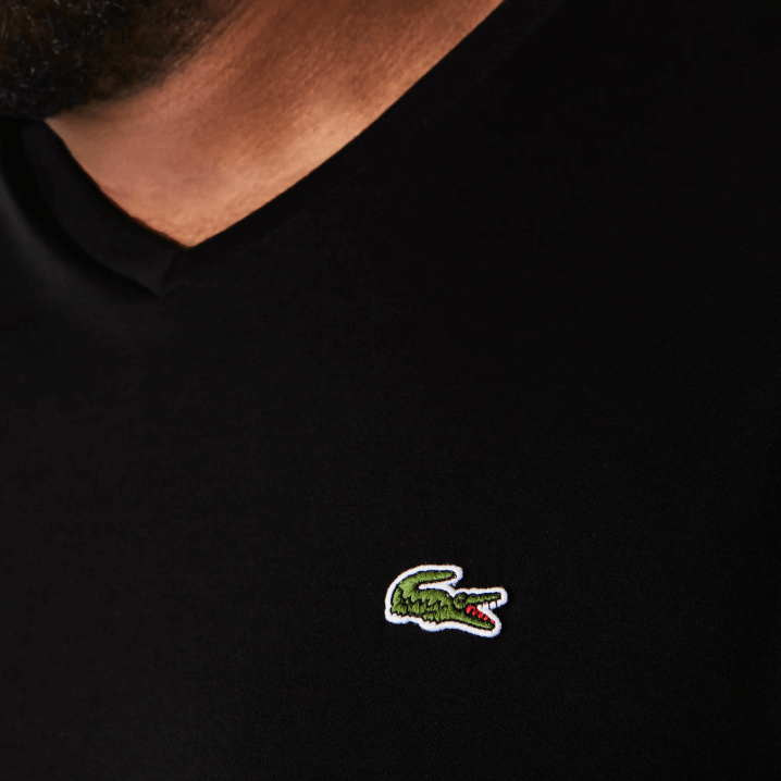 crna 031 6H4B714 muškarci Lacoste majica kratkih rukava s v-izrezom