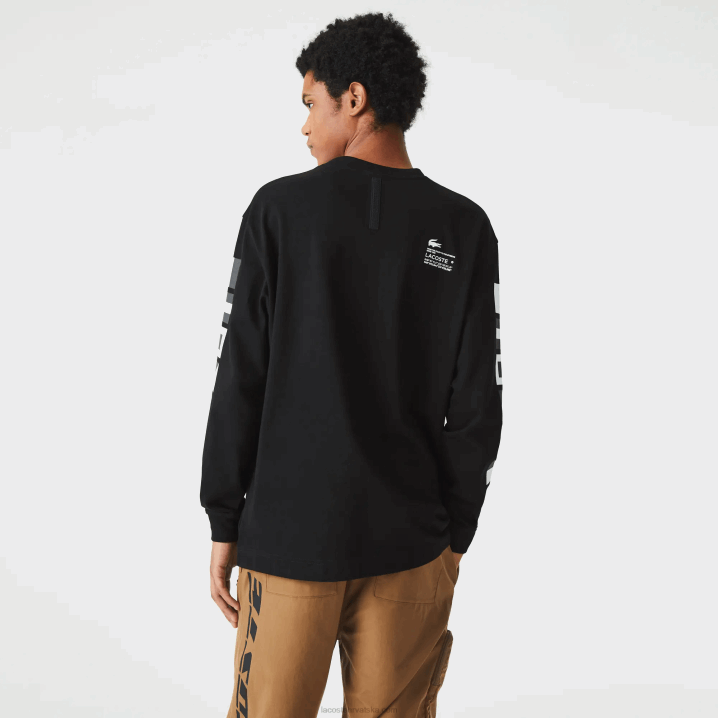 crna 031 6H4B797 muškarci Lacoste široka majica s printom