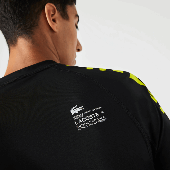 crno žuta 9y2 6H4B828 muškarci Lacoste sportska majica od rastezljivog dresa