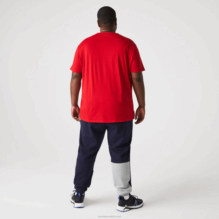 crvena 240 6H4B617 muškarci Lacoste majica s v-izrezom od pamučnog žerseja