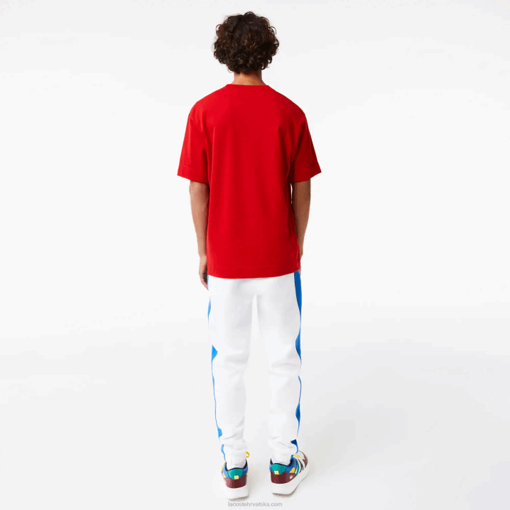 crvena 240 6H4B744 muškarci Lacoste opuštena majica kratkih rukava s komičnim efektom