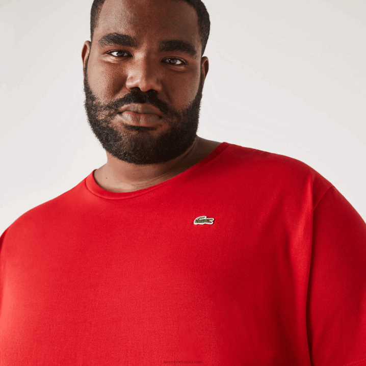 crvena 240 6H4B756 muškarci Lacoste majica s okruglim izrezom xl od pamučnog jerseya