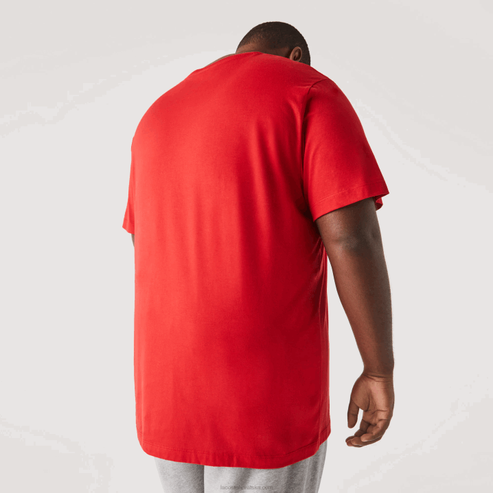 crvena 240 6H4B756 muškarci Lacoste majica s okruglim izrezom xl od pamučnog jerseya
