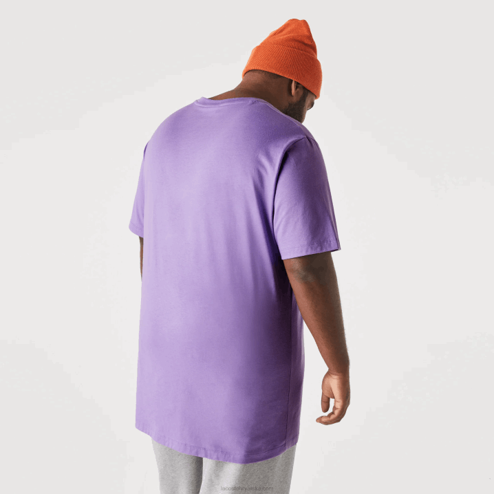 ljubičasta gfu 6H4B822 muškarci Lacoste xl majica kratkih rukava od pamučnog žerseja standardnog kroja