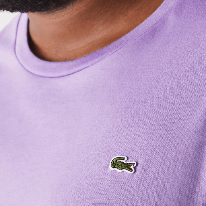 ljubičasta gfu 6H4B829 muškarci Lacoste majica s okruglim izrezom xl od pamučnog jerseya
