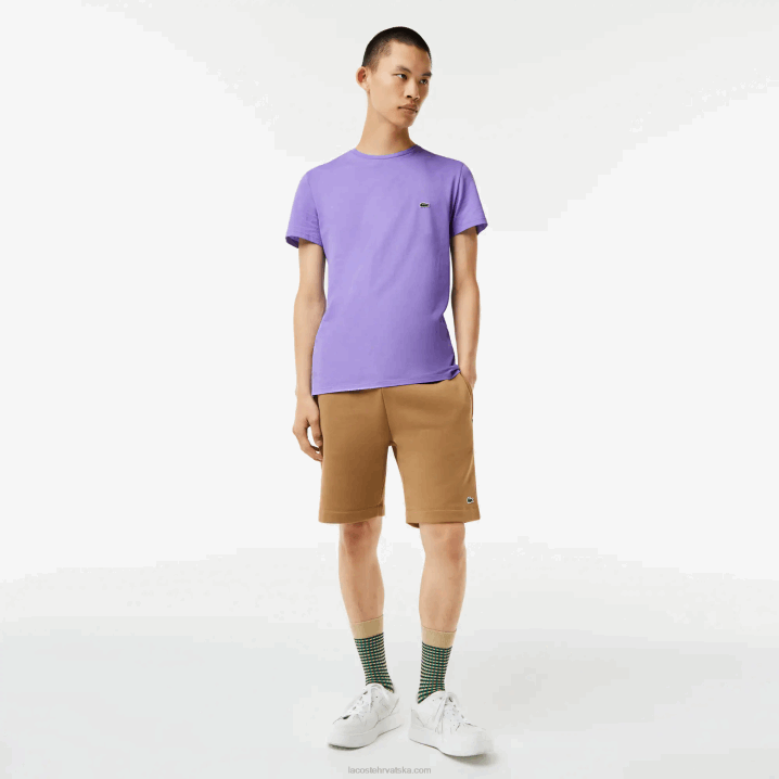 ljubičasta gfu 6H4B882 muškarci Lacoste majica kratkih rukava od pima pamučnog jerseya s okruglim izrezom