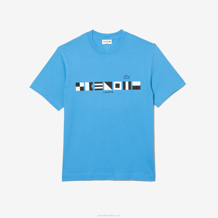 plava 4xa 6H4B663 muškarci Lacoste majica s printom opuštenog kroja