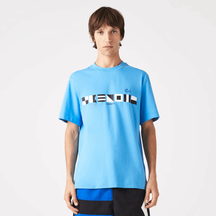 plava 4xa 6H4B663 muškarci Lacoste majica s printom opuštenog kroja