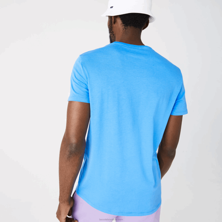 plava 4xa 6H4B767 muškarci Lacoste majica kratkih rukava od pima pamučnog jerseya s okruglim izrezom