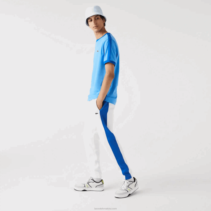 plava 4xa 6H4B856 muškarci Lacoste redovita majica kratkih rukava s kontrastnim ovratnikom