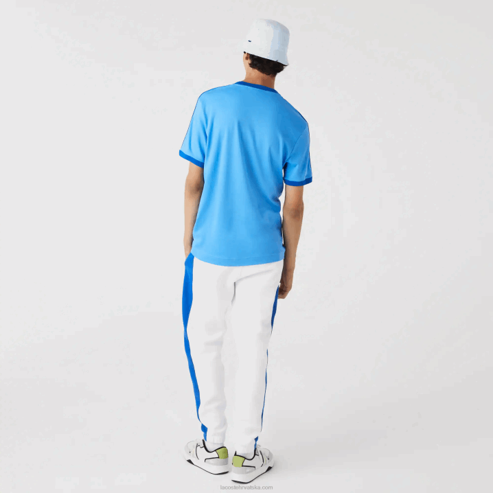 plava 4xa 6H4B856 muškarci Lacoste redovita majica kratkih rukava s kontrastnim ovratnikom