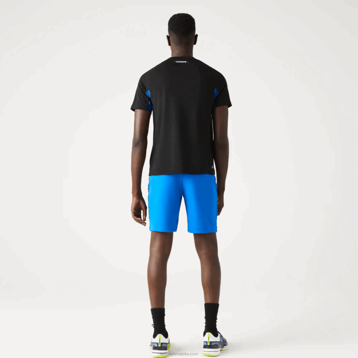 plava crna y2e 6H4B585 muškarci Lacoste sportska color-block ultra-dry pique teniska majica