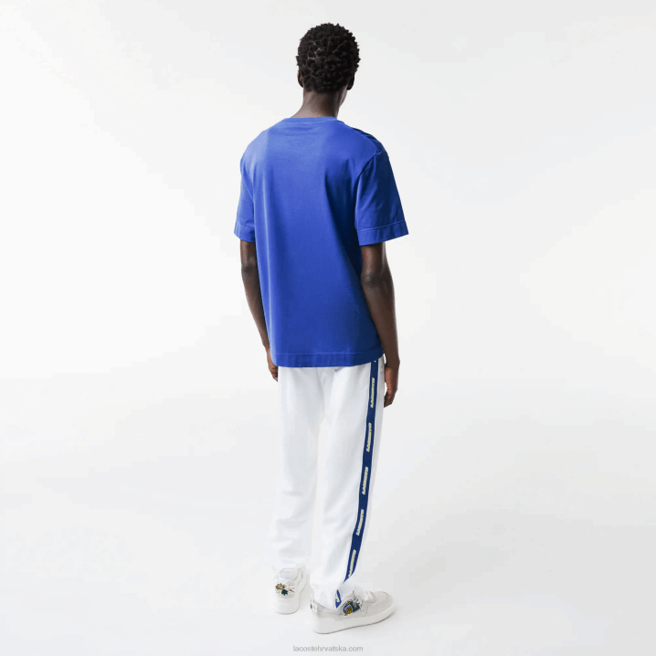 plavi k1q 6H4B742 muškarci Lacoste opuštena majica kratkih rukava s komičnim efektom