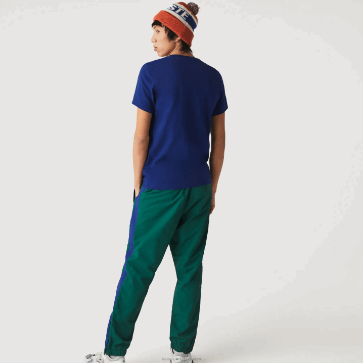 plavo bijeli gtd 6H4B794 muškarci Lacoste sportska prozračna majica s teniskim printom s okruglim izrezom