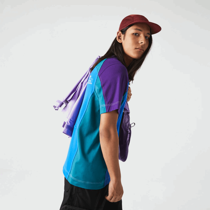 plavo zelena ljubičasta 7w6 6H4B819 muškarci Lacoste heritage regular fit color-block rastezljiva pique majica